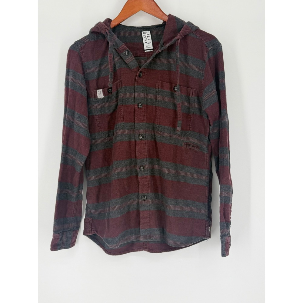 Billabong‎ Mens Hoodie Button Down Small Baja Flannel Beach Surf Grunge Causal